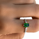 Anillo Praga Plata .925 - Verde