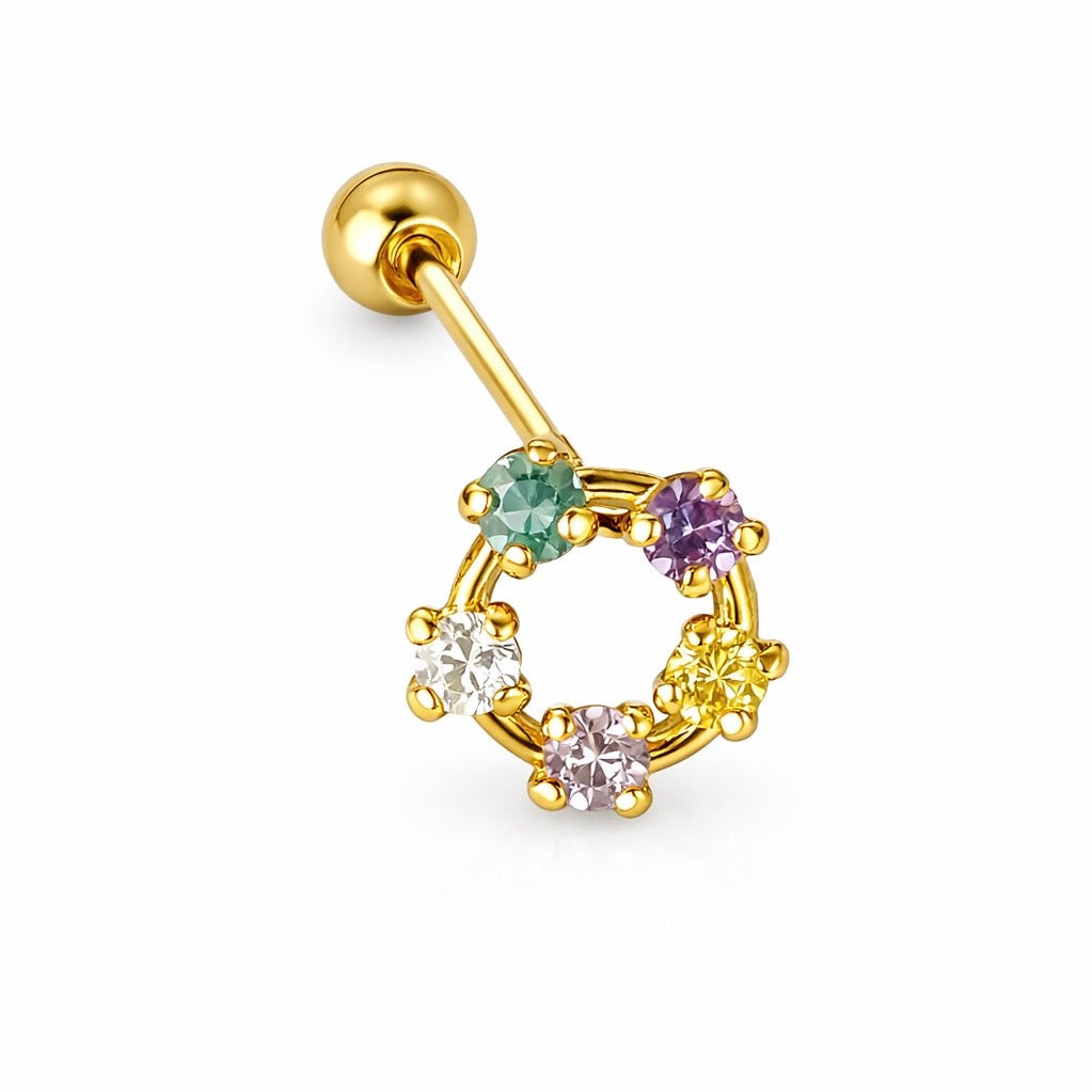 Piercing Circulo Pasteles Oro 10K