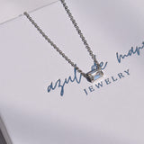 Collar Crystal Rectángulo Plata .925