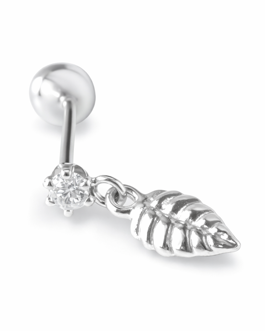 Piercing Hoja  Colgante Cristal - Plata 925