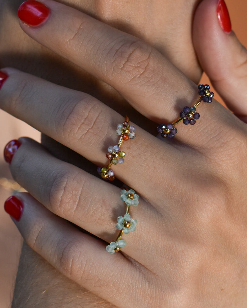 Anillos Florecitas Colores