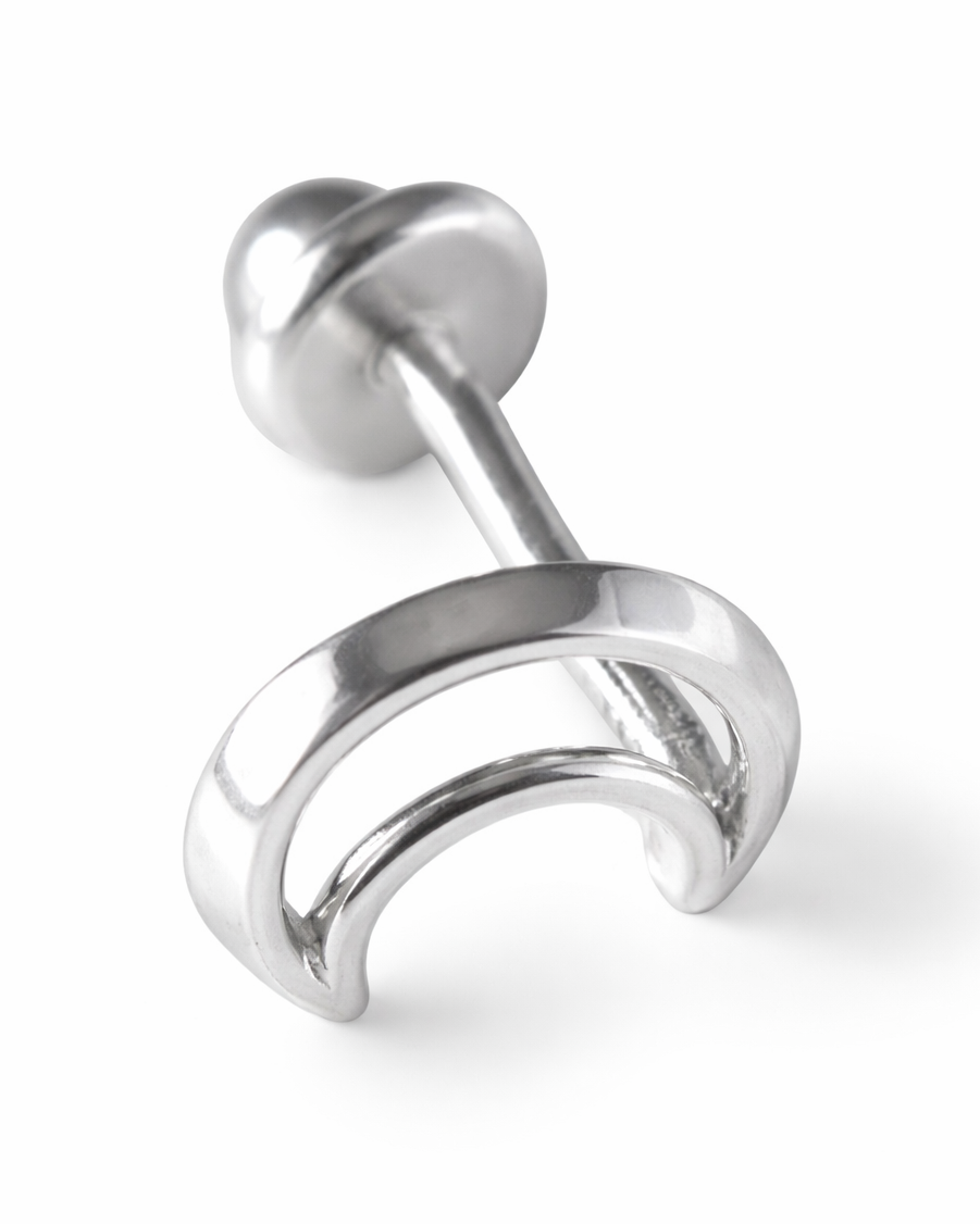 Piercing Luna Hueca Chica- Plata 925 (1 pz)