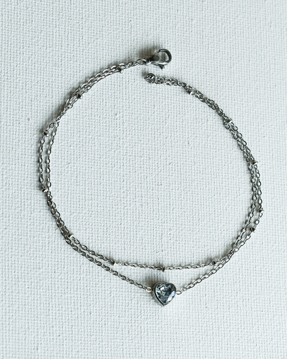 Tobillera Crystal Heart
