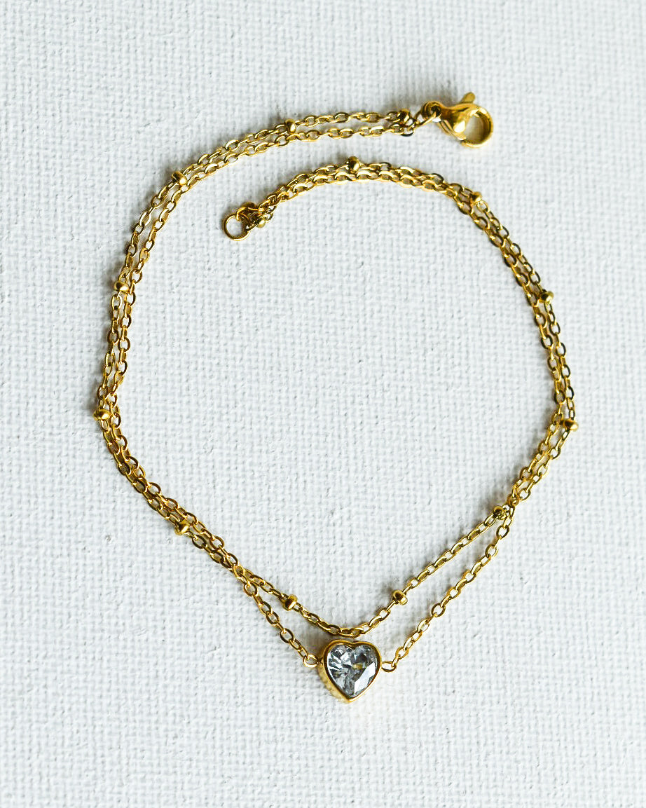 Tobillera Crystal Heart