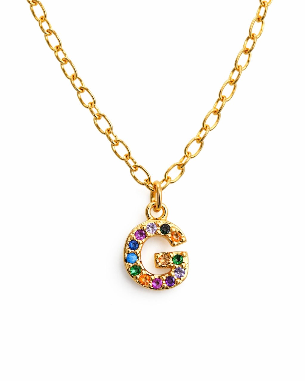 Collar Letra Cristales Colores