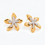 Aretes Flor Doble Bicolor