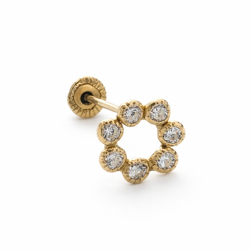 Piercing Circulo Blanco Oro 10K
