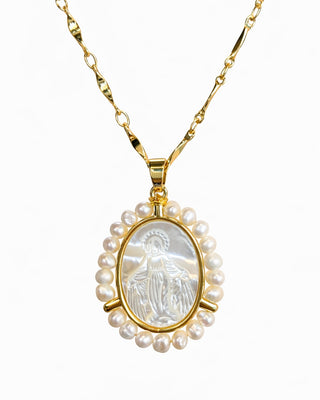 Collar Virgen Perlitas Madre Perla