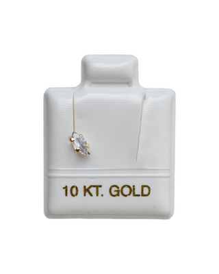 Piercing Cristal Largo Blanco  Oro 10K - 1 pza