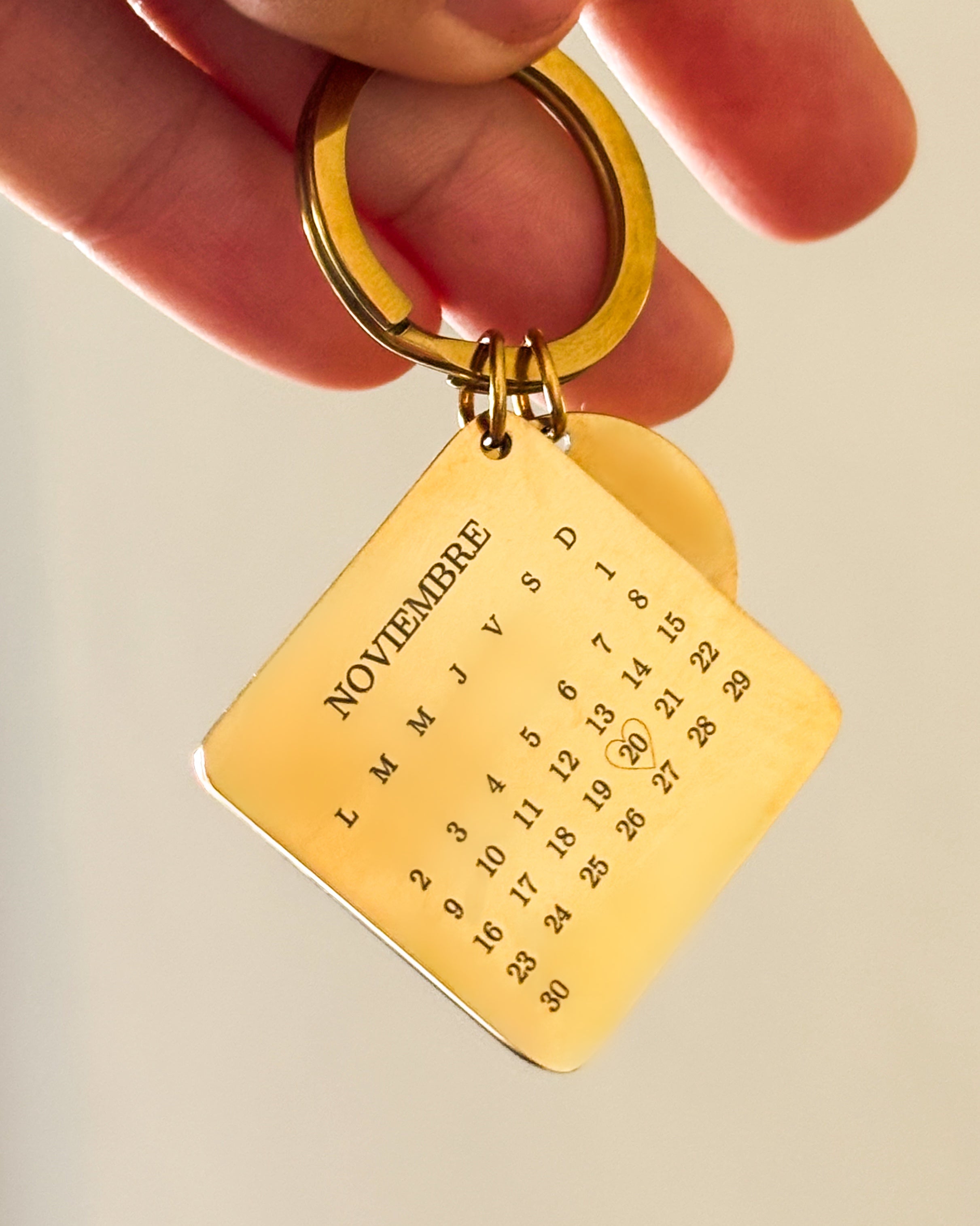 Llavero Personalizado Foto y Calendario Cuadrado