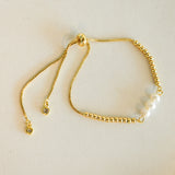 Pulsera Tres Perlas Ajustable