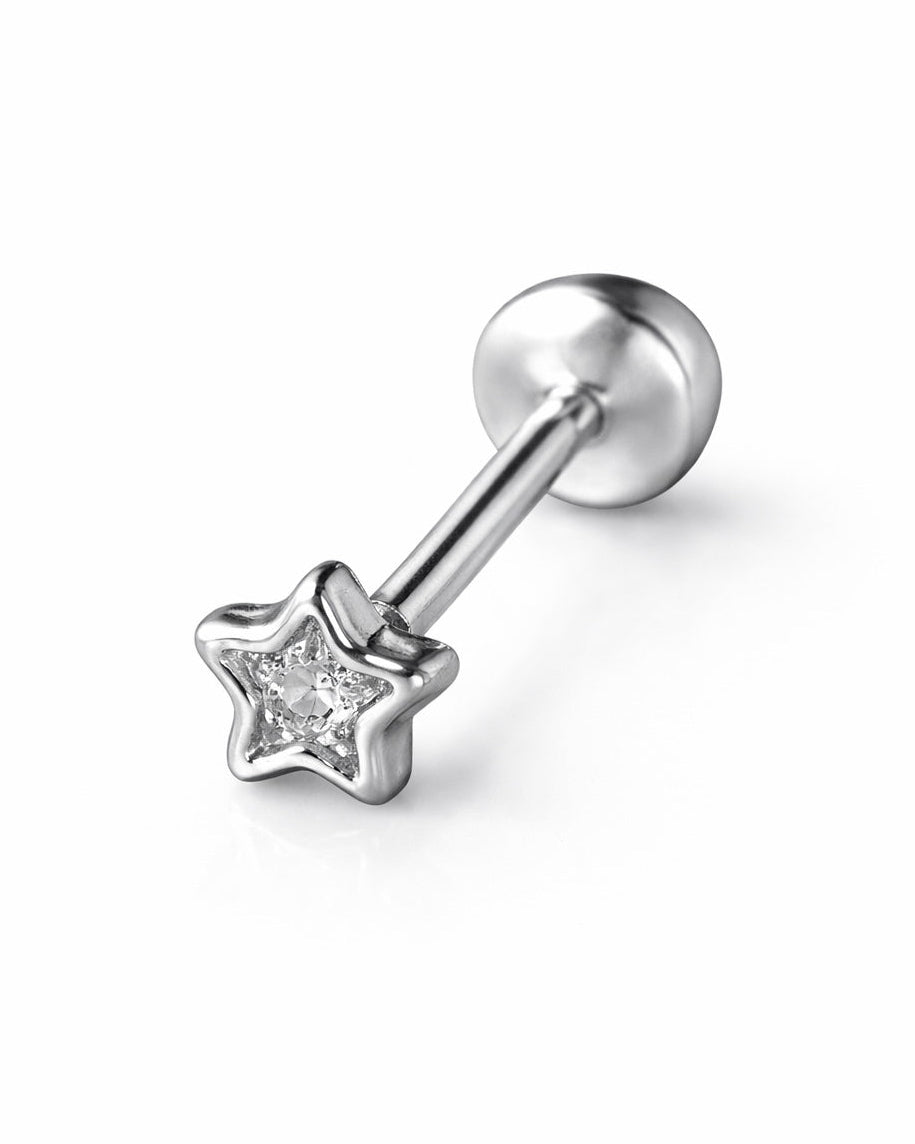 Piercing Estrella Cristal Plata .925