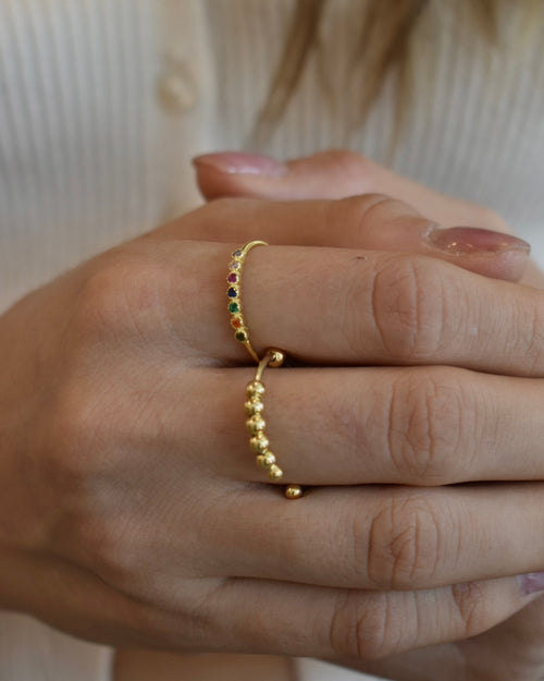 Anillo Colors Dorado Plata .925