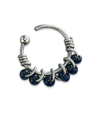 Piercing Arracadita Bordada Azul Marino  - 1 pza