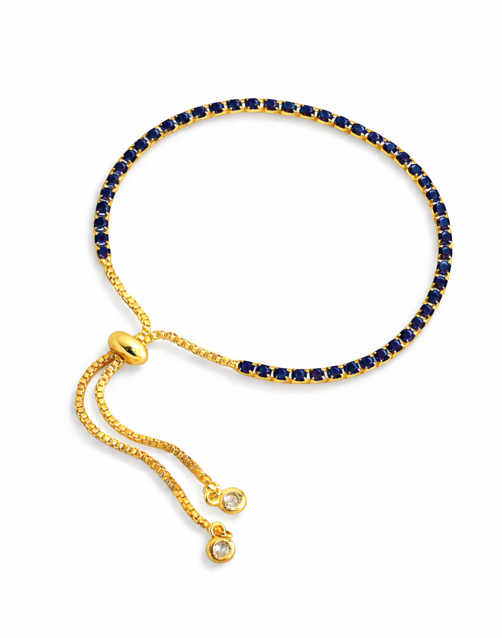 Pulsera Tennis Ajustable Azul Rey
