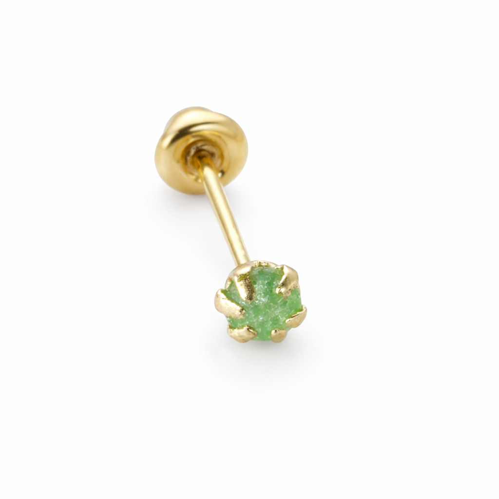 Piercing 10K Cristal Mini Verde