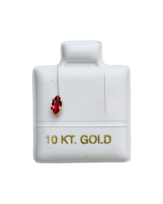 Piercing Cristal Largo Rojo  Oro 10K - 1 pza