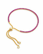 Pulsera Tennis Rosa Fuerte - Ajustable