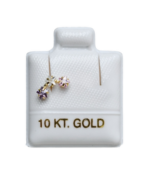 Piercing Tres Estrellas Cristal Oro 10K - 1 pza