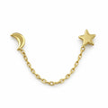 Piercing Doble Luna Estrella Oro 10K