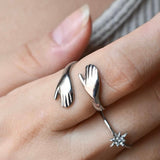 Anillo Abrazo Plateado