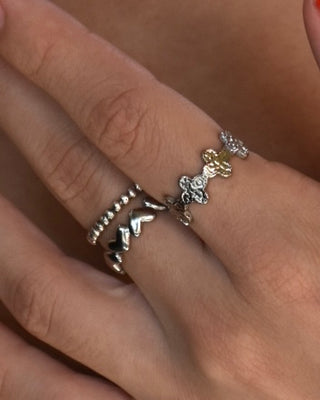 Anillo Hearts Plateado