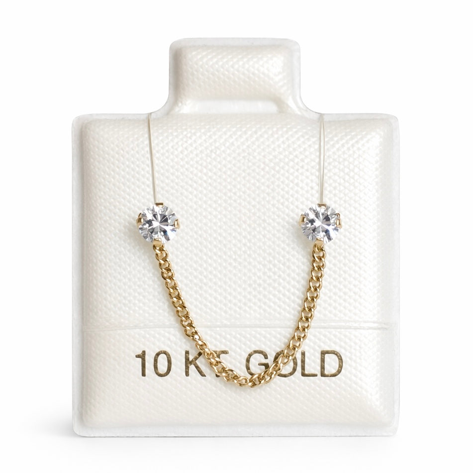 Piercing Doble Dos Brillos 10K