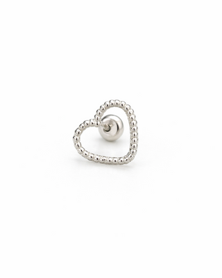 Piercing Corazon Hueco Puntos Plata .925 (1 pza)