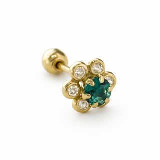 Piercing Fleur Verde Oro 10K (1 pz)