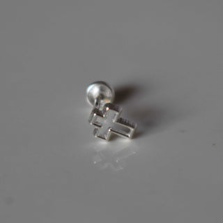 Piercing Cruz Hueca Plata .925 (1 pza)