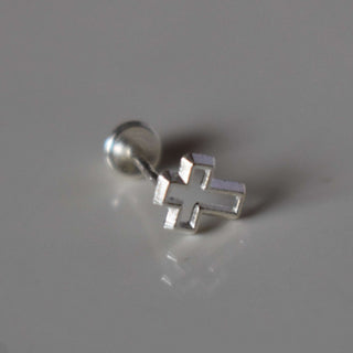 Piercing Cruz Hueca Plata .925 (1 pza)