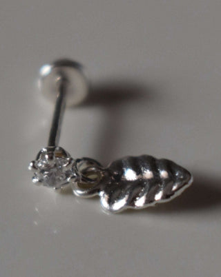 Piercing Hoja Cristal Plata .925 (1 pza)