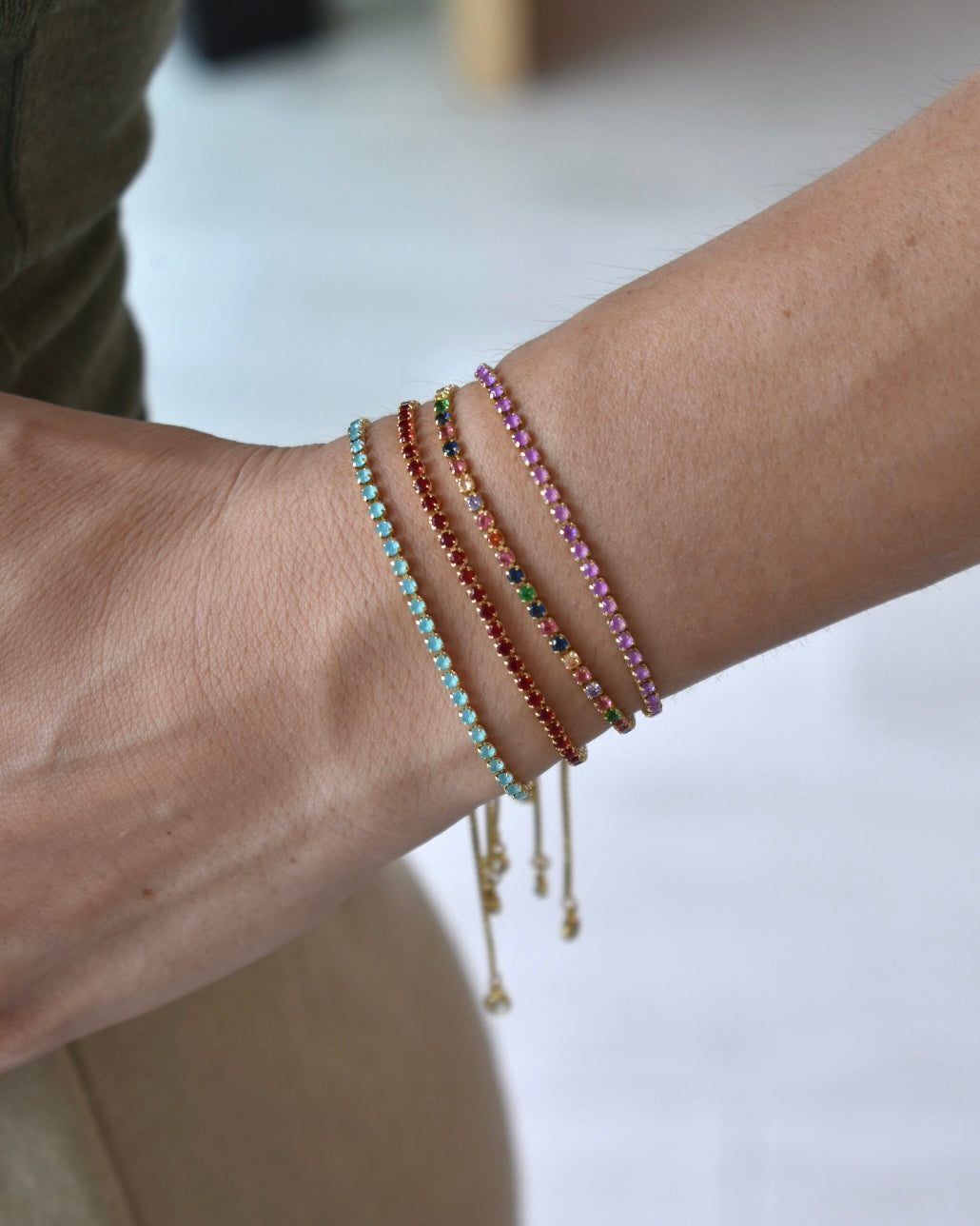 Pulsera Tennis Rojo - Ajustable