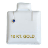 Piercing Cristal Mini Azul Rey - Oro 10K (1 pz)