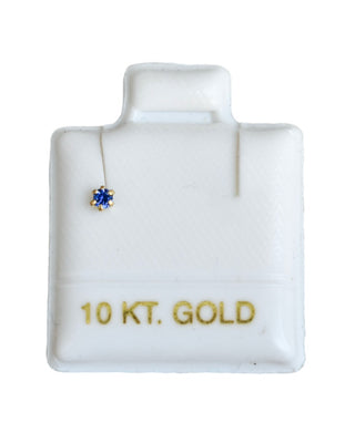 Piercing Cristal Mini Azul Rey - Oro 10K (1 pz)