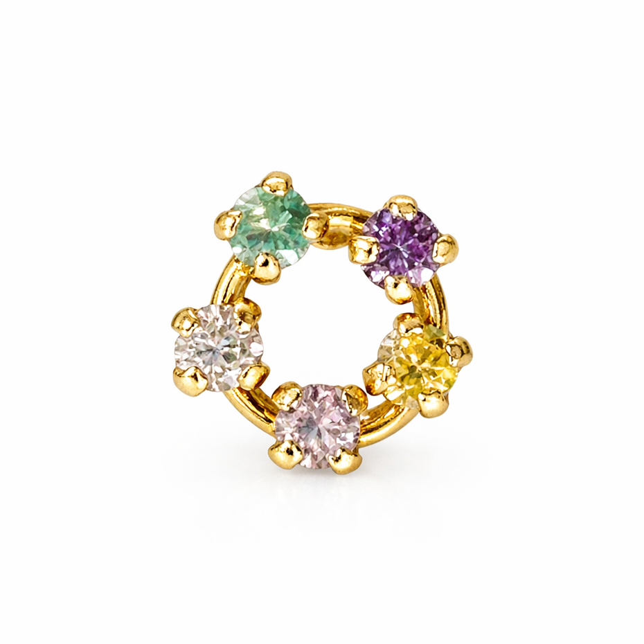 Piercing Circulo Pasteles Oro 10K