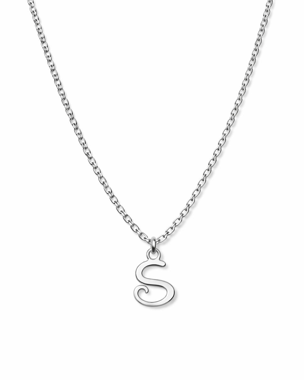 Collar Letra Cursiva Plateada