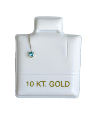 Piercing Cristal Mini Azul - Oro 10K (1 pz)