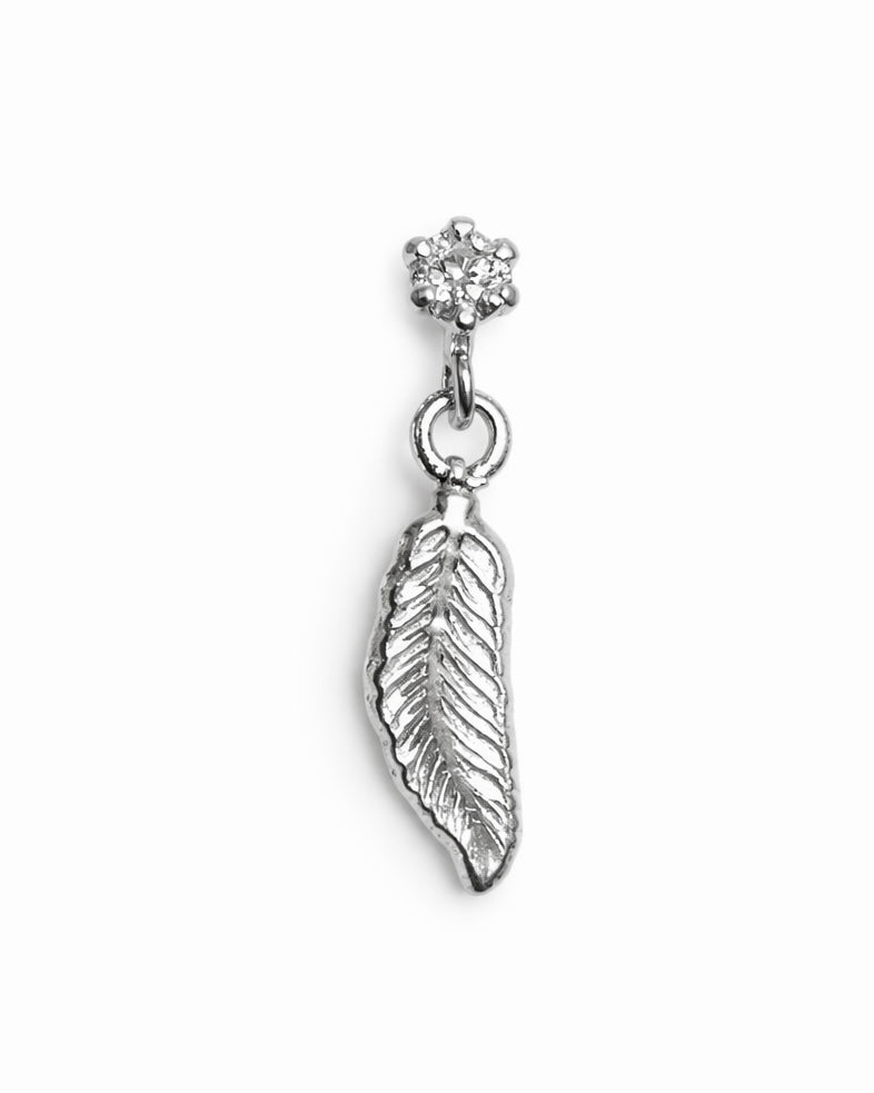Piercing Pluma Cristal Plata .925 (1 pza)