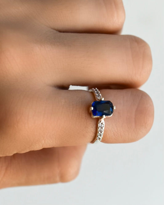 Anillo Praga Azul - Plata 925