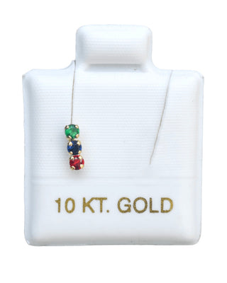 Piercing Tres Colores  - Oro 10K (1 pz)
