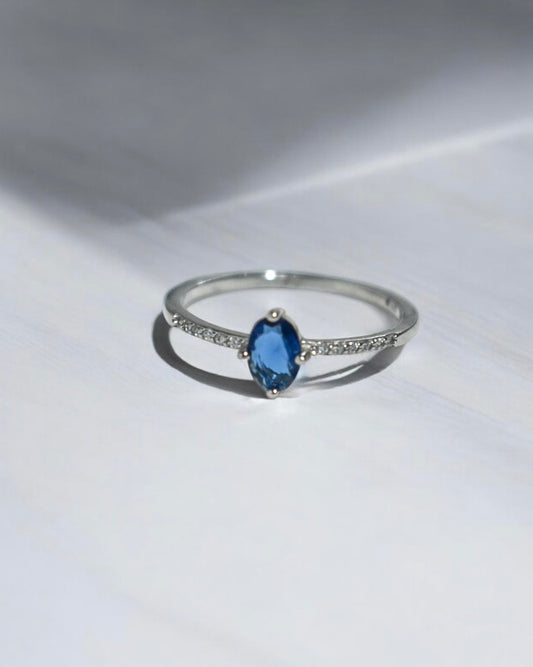 Anillo Rombo Azul - Plata 925