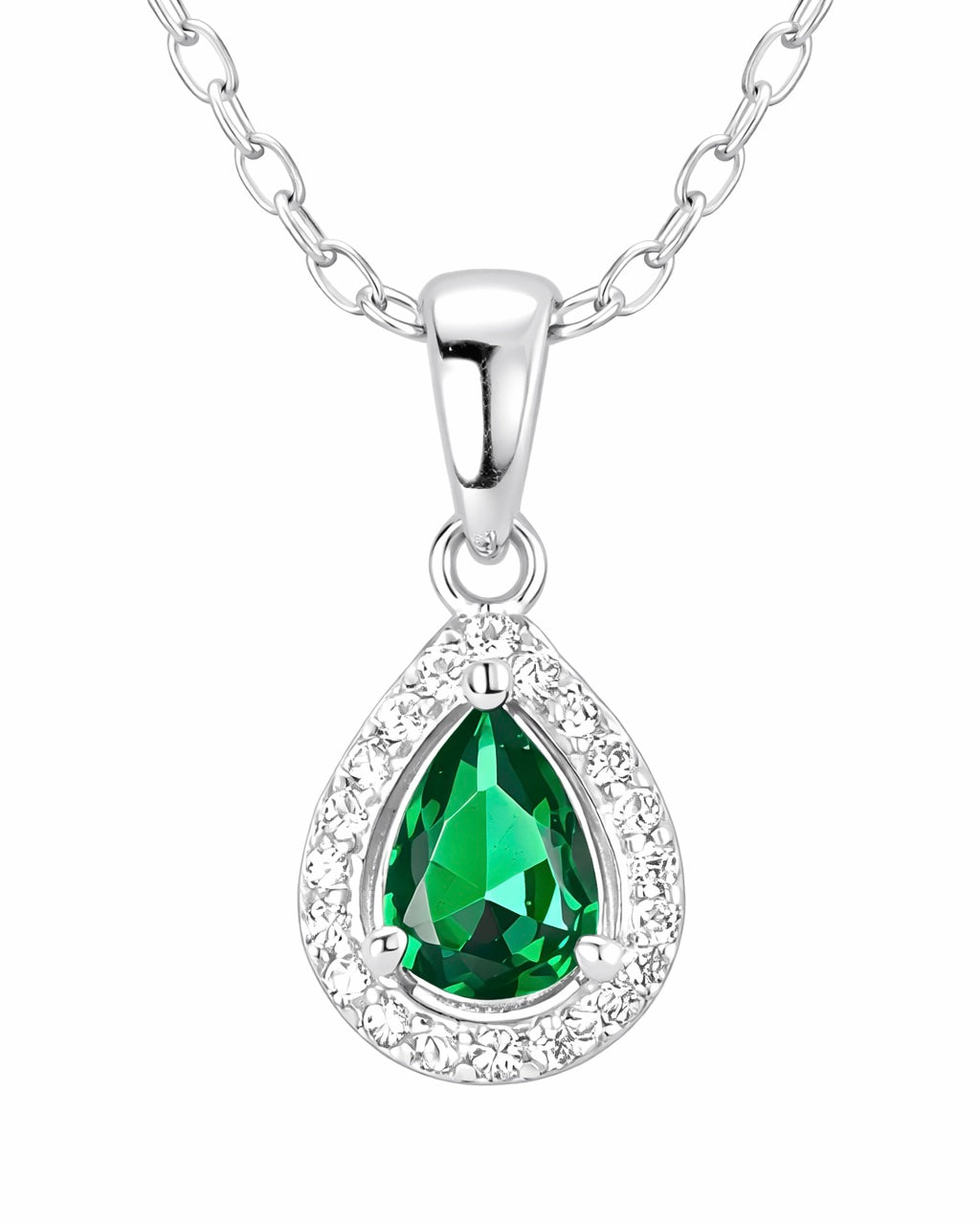 Collar Gota Verde Plata .925