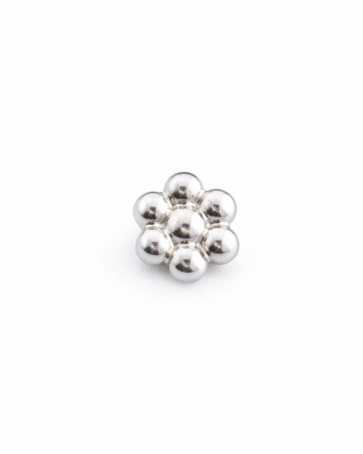 Piercing Flor Puntos Plata .925