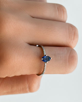 Anillo Rombo Azul - Plata 925