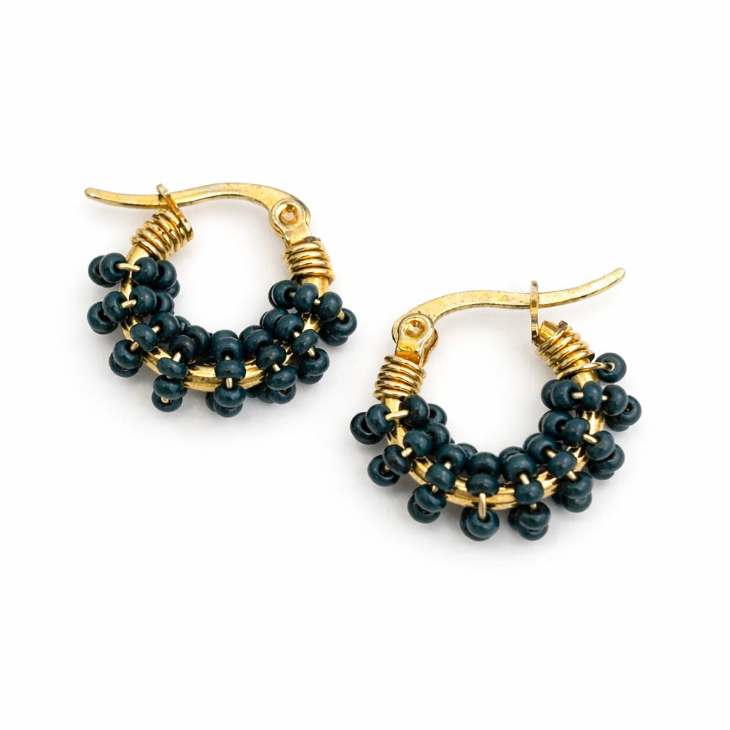 Aretes Bora Mini Verde Oscuro