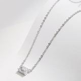 Collar Crystal Rectángulo Plata .925