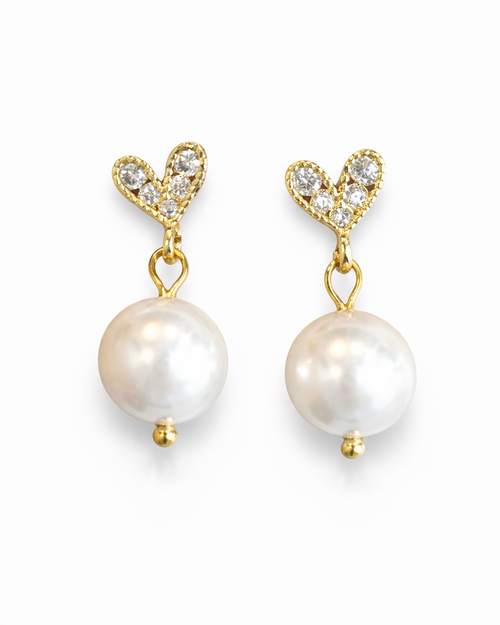 Aretes July Corazón Perla