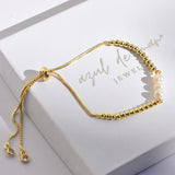Pulsera Tres Perlas Ajustable