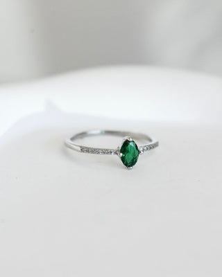 Anillo Rombo Verde - Plata 925